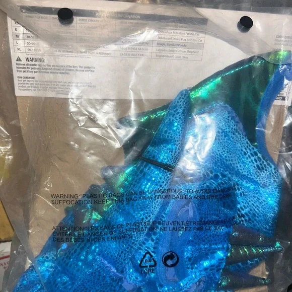 Vibrant Blue and Purple Dragon Costume for Dogs - Picture 2 of 2